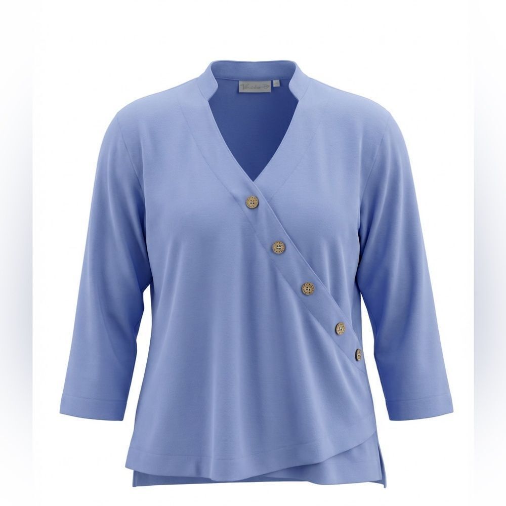 Lulu-B women’s Blue Button-Accent Top size L